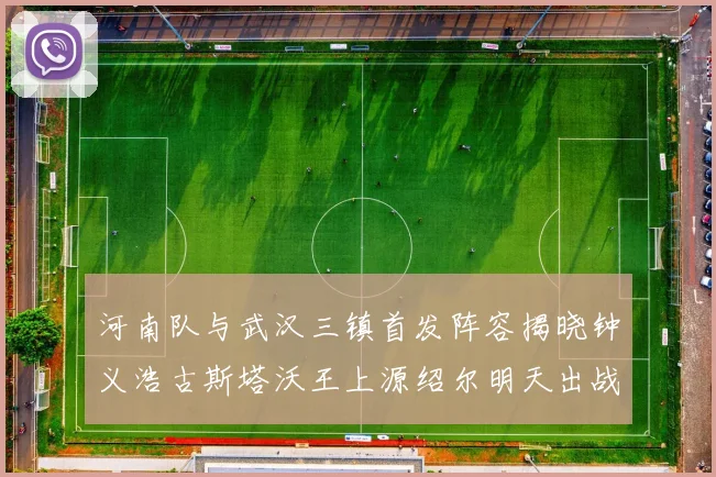河南队与武汉三镇首发阵容揭晓钟义浩古斯塔沃王上源绍尔明天出战